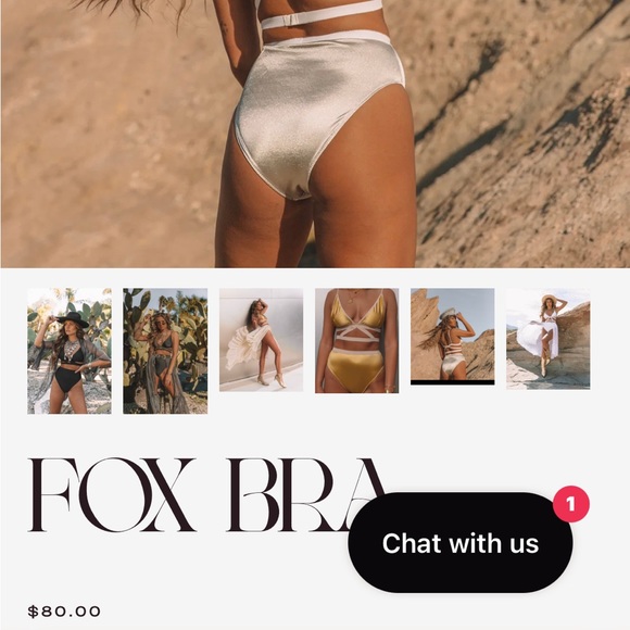 Fox Skirt Size 2 (M-L), Fox Bra Size L : (D+ CUP) 30"- 38” & Fox Bottoms Size M - Picture 4 of 7